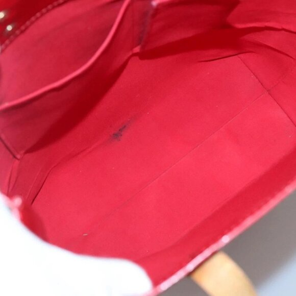 LOUIS VUITTON Monogram Vernis Reade MM Hand Bag Red Rouge M91086 LV Auth BA4169 - Picture 10 of 16
